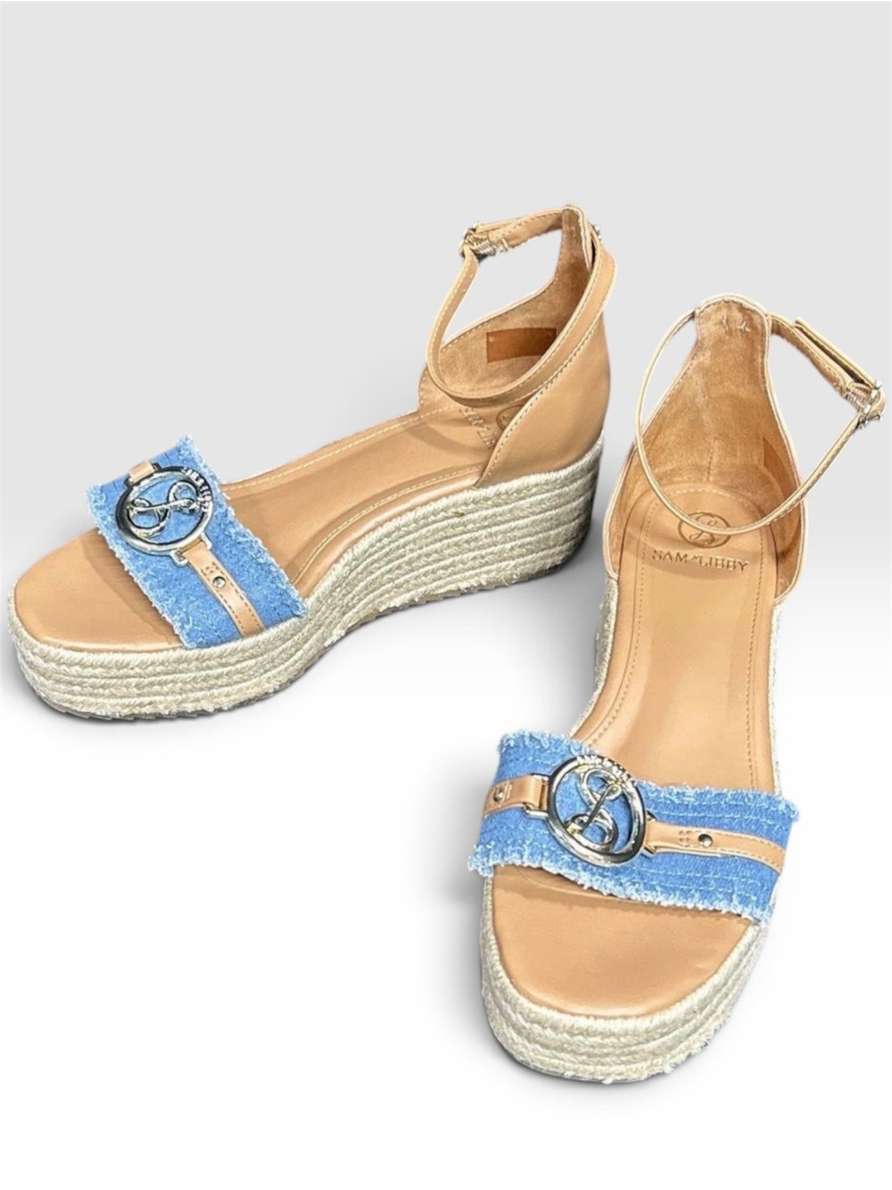 Sam and Libby Corrine Espadrille Denim Platform Wedge Sandal - Picture 3 of 7